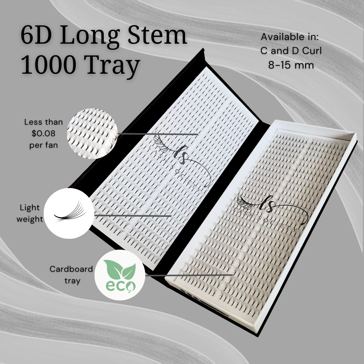 LUXURY 6D 0.07 LONG STEM VOLUME (1000 FAN TRAY)