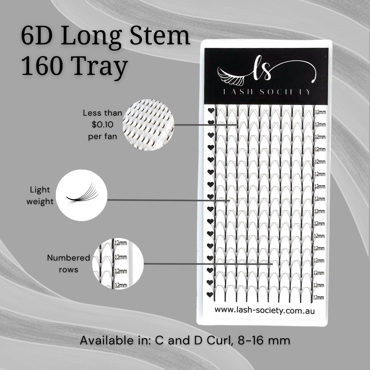 *LUXURY* 6D 0.07 LONG STEM VOLUME (160 FAN TRAY)