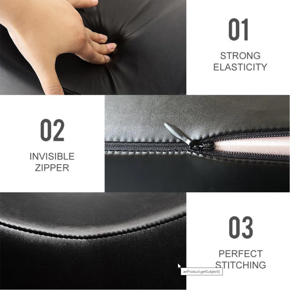 BLACK PU-LEATHER LASH PILLOW