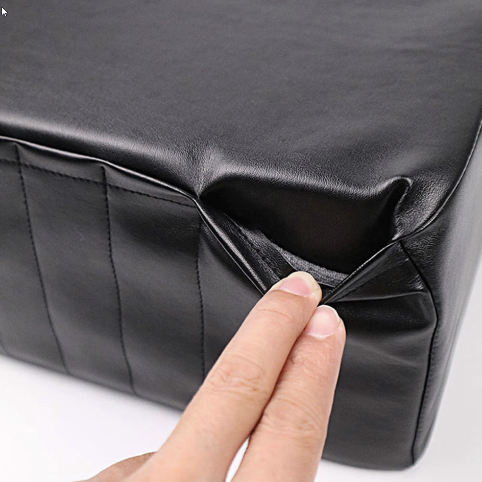 BLACK PU-LEATHER LASH PILLOW